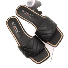 Gewatteerde pantoffels S. Barski W OLI103A zwart
