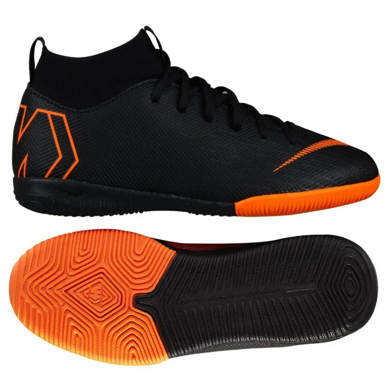 INDOORSCHOENEN NIKE MERCURIAL SUPERFLYX 6 ACADEMY GS IC JR AH7343081 ORANJE ZWART