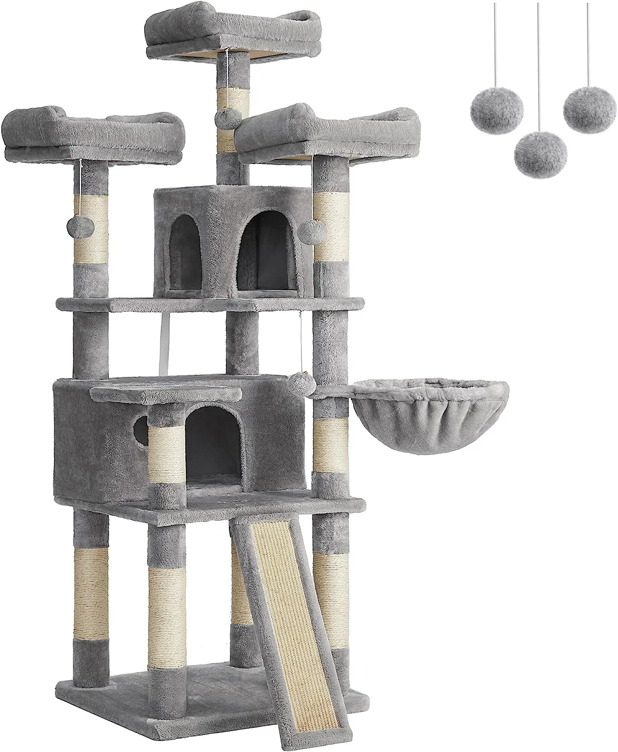 Krabpaal, Xxl Kattenboom, 172 Cm, Lichtgrijs