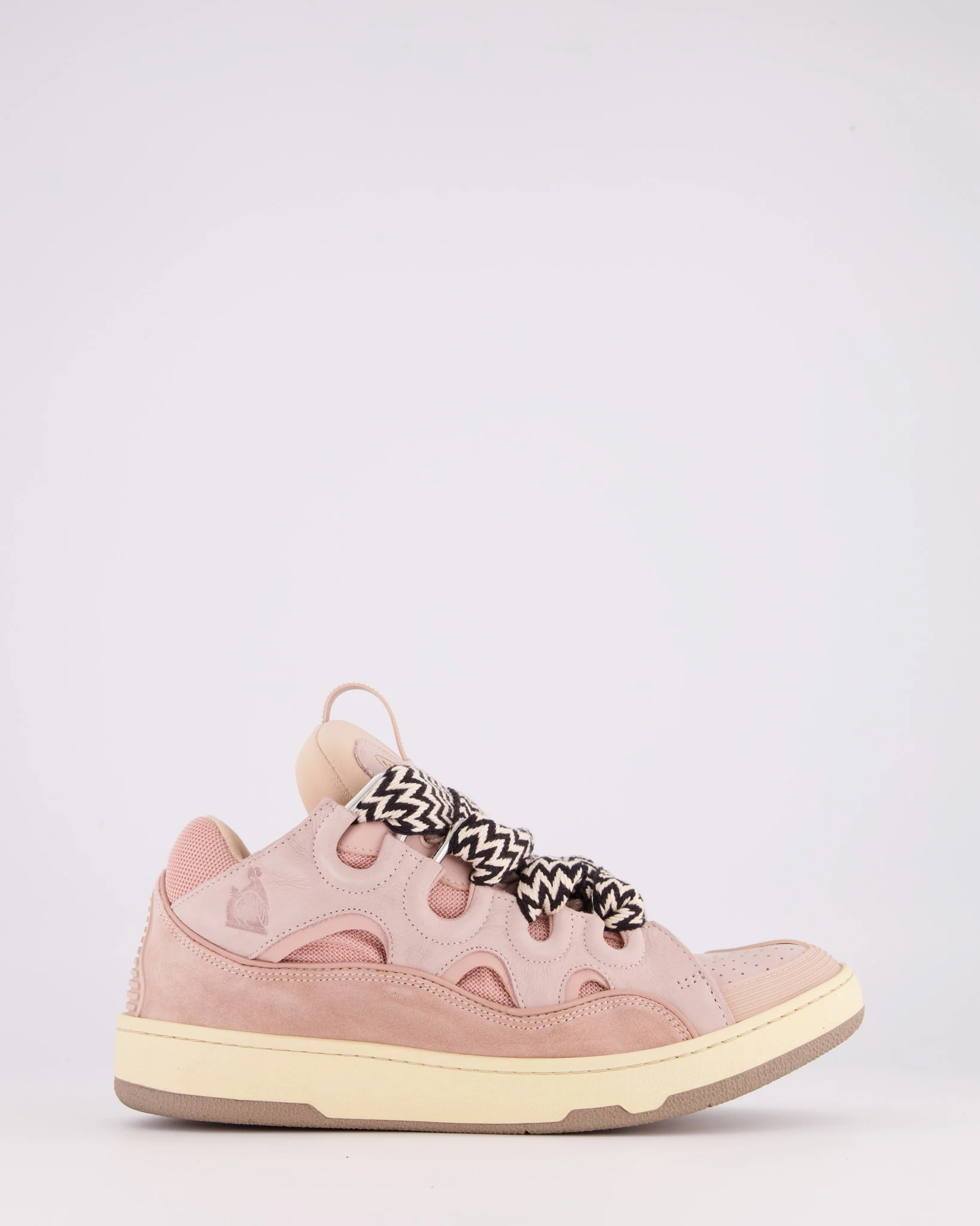 Lanvin Paris Leather Curb Sneakers Roze