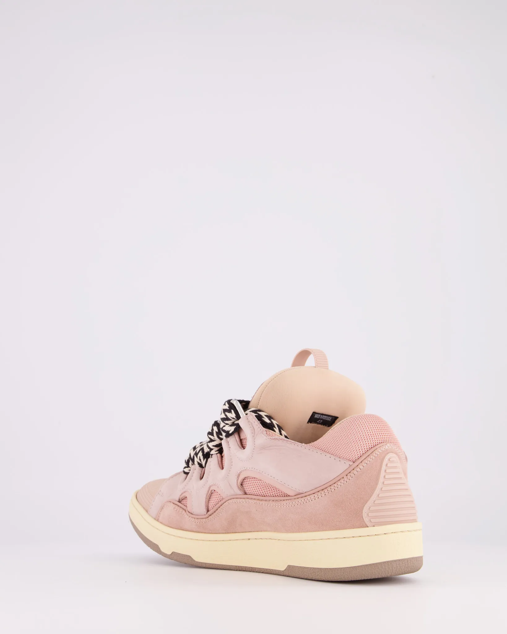 Lanvin Paris Leather Curb Sneakers Roze