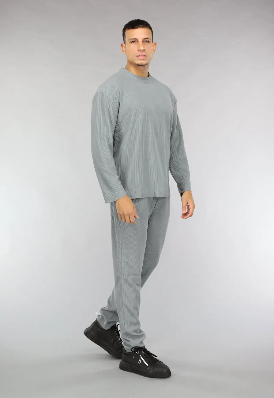 NEW1503 Grijze Ribstof Heren Two Piece
