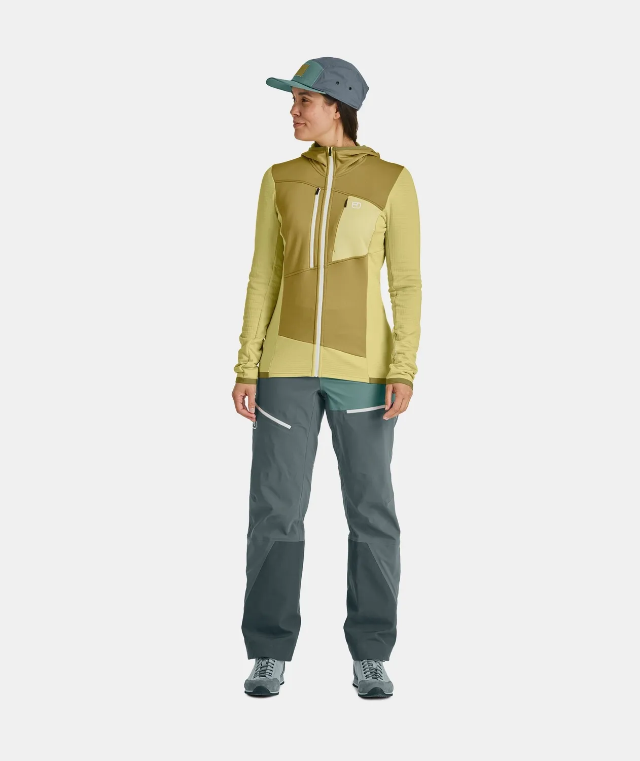 Vest Ortovox Women Fleece Grid Hoody Deep Ocean